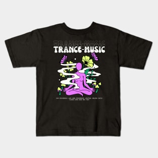 TRANCE  - Music Meditation (violet/lime) Kids T-Shirt